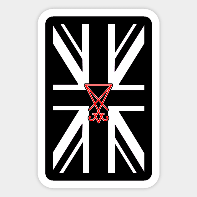 UK Flag Sigil Of Lucifer Sticker by artpirate